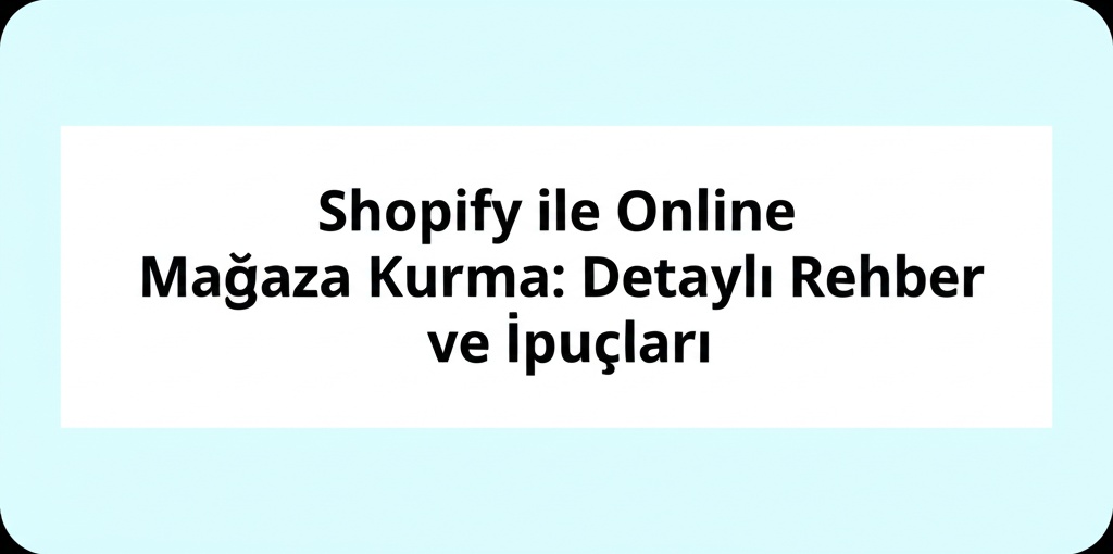 Shopify ile Online Mağaza Kurma: Detaylı Rehber ve İpuçları
